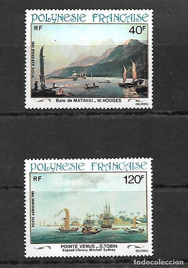Sellos: Barcos en la Pintura, Polynesia Francesa, sellos a&ntilde;o 1981 Yvert 5,10 &euro;
