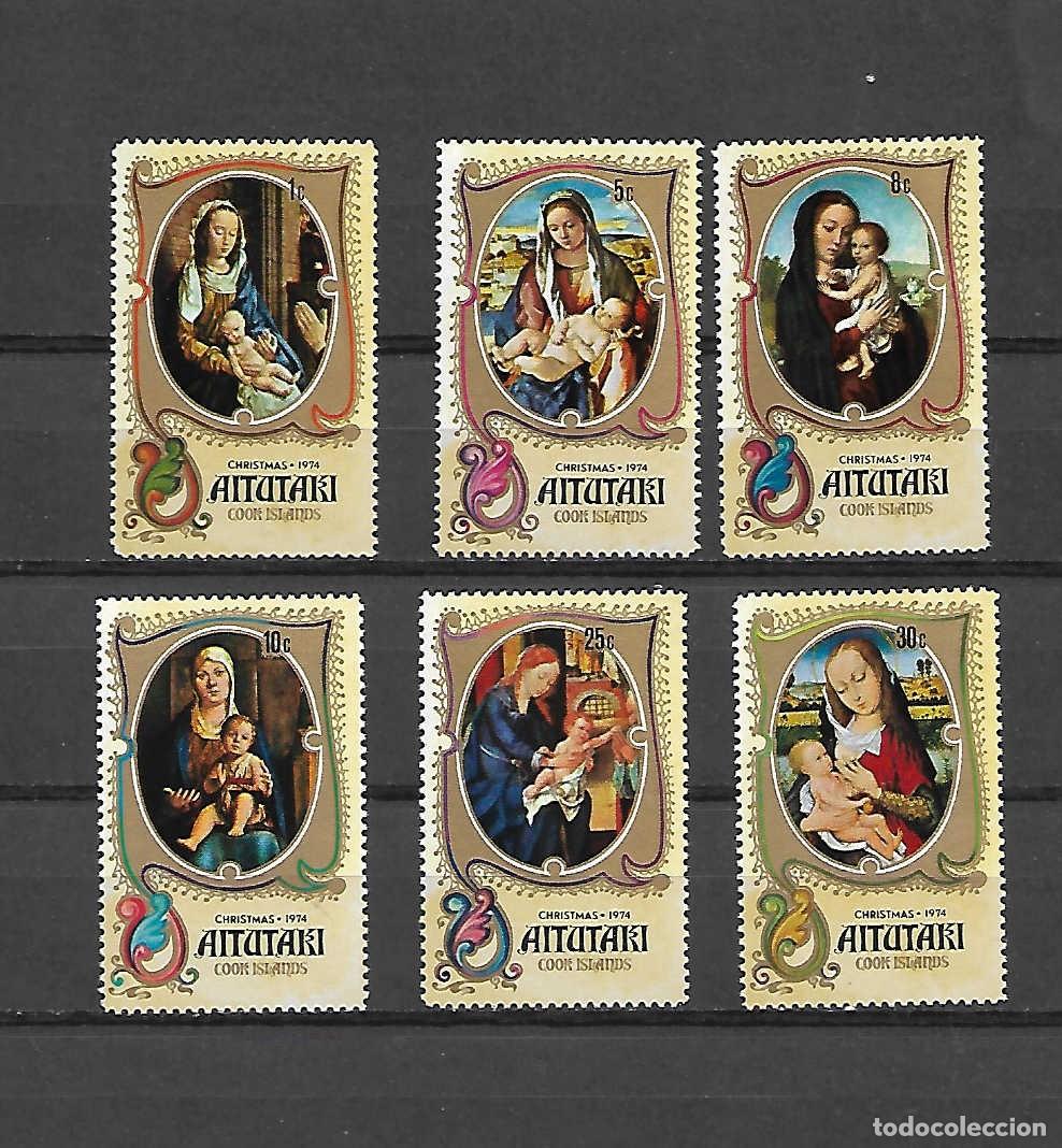Sellos: lote 6 sellos de NAVIDAD de Aitutaki, sellos a&ntilde;o 1974