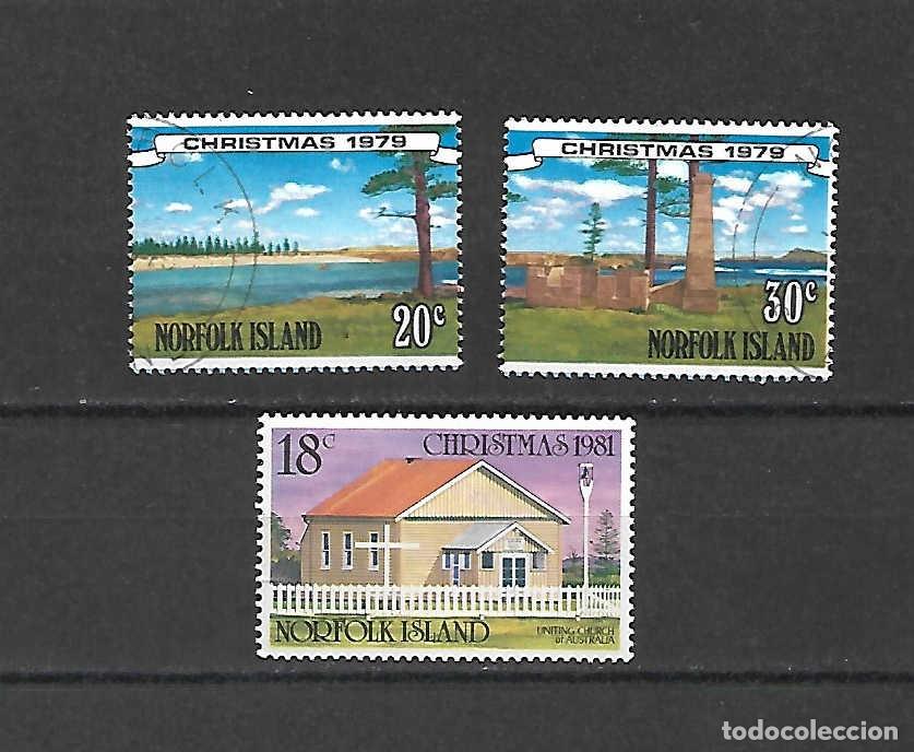 Sellos: Lote con 3 sellos de NAVIDAD de Norfolk, sellos a&ntilde;os 1979/81