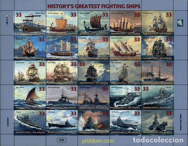 Sellos: 275944 MNH MARSHALL Islas 1998 BARCOS DE GUERRA