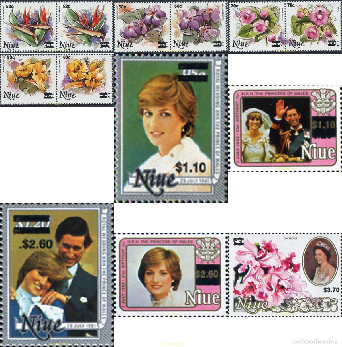 Sellos: 793852 MNH NIUE 1983 VARIOS SELLOS SOBRECARGADOS