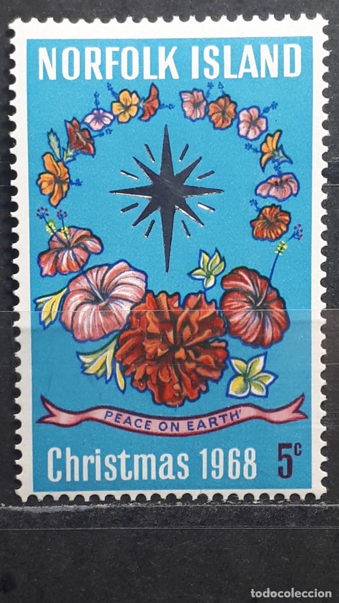 Sellos: NORFOLK. NAVIDAD. A&Ntilde;O 1968. **. YVERT 100