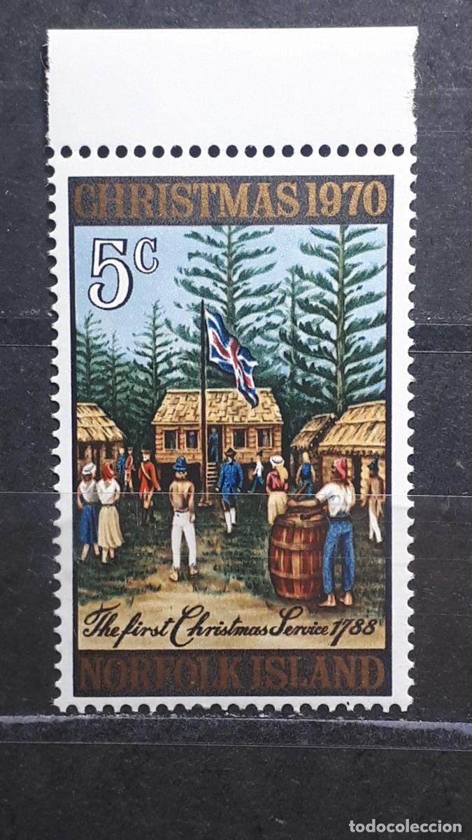 Sellos: NORFOLK. NAVIDAD. A&Ntilde;O 1970. **. YVERT 115