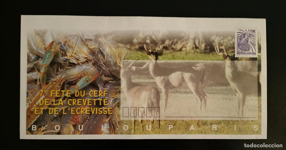 Sellos: Entero postal PAP Nueva Caledonia Fiesta ciervo camar&oacute;n cangrejo Boulouparis