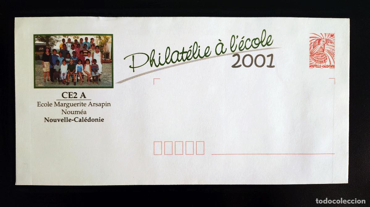 Sellos: Nueva Caledonia PAP Filatelia escuela 2001 CE2 A Arsapin Noum&eacute;a rojo