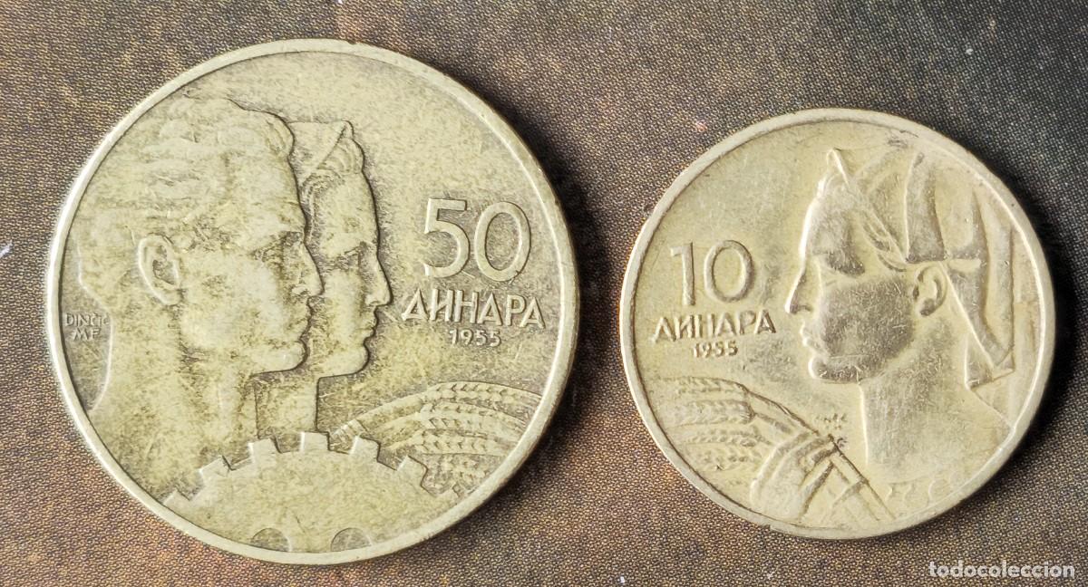 Sellos: 2 MONEDAS DE YUGOSLAVIA 1955 - 50 Y 10 ANHAPA
