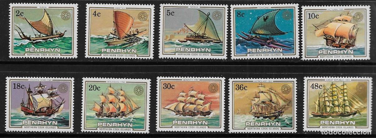 Sellos: PENRHYN 1984, SERIE Ivert 274/83 - BARCOS DE VELA. MNH.