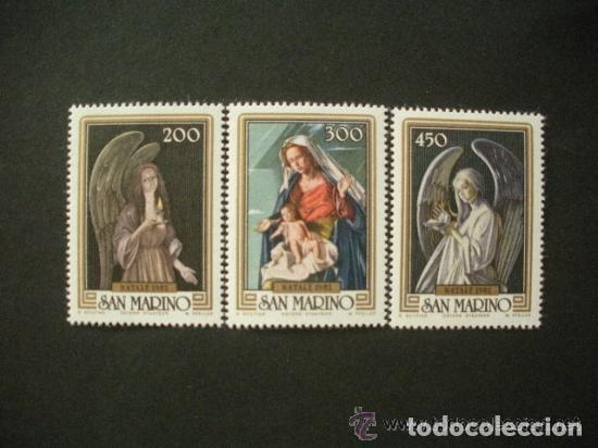 Sellos: San Marino 1982 Ivert 1063/5 *** Navidad - Cuadros de Gregorio SCILLIAN - Pintura Religiosa