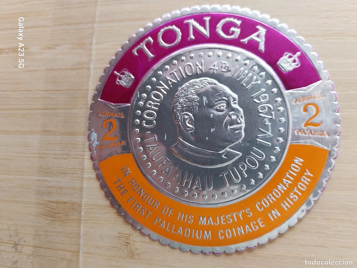 Sellos: TONGA SELLO 2 PA&acute;ANGA A&Ntilde;O 1967 CORONACION REY TAUFA AHAU SIN USAR