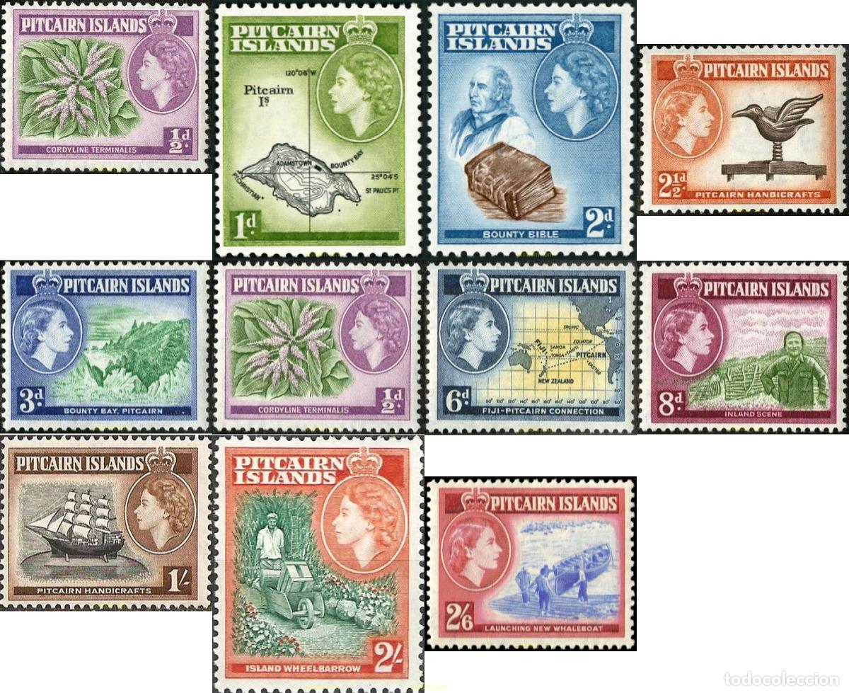 Sellos: 94283 MNH PITCAIRN Islas 1957 MOTIVOS VARIOS. REINA ISABEL II