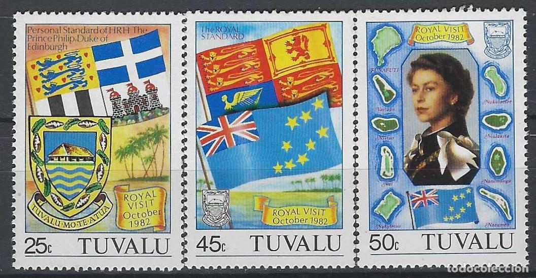Sellos: TUVALU 1982 - VISITA DE LA REINA ISABEL II Y DEL PR&Iacute;NCIPE FELIPE, S.COMPLETA - MNH**