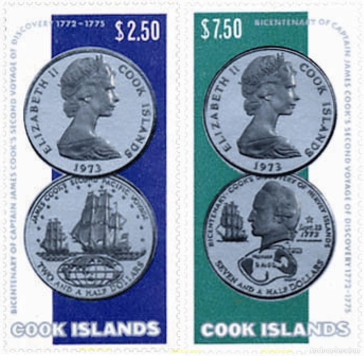Sellos: 43107 MNH COOK Islas 1974 200 ANIVERSARIO DEL SEGUNDO VIAJE DEL CAPITAN COOK