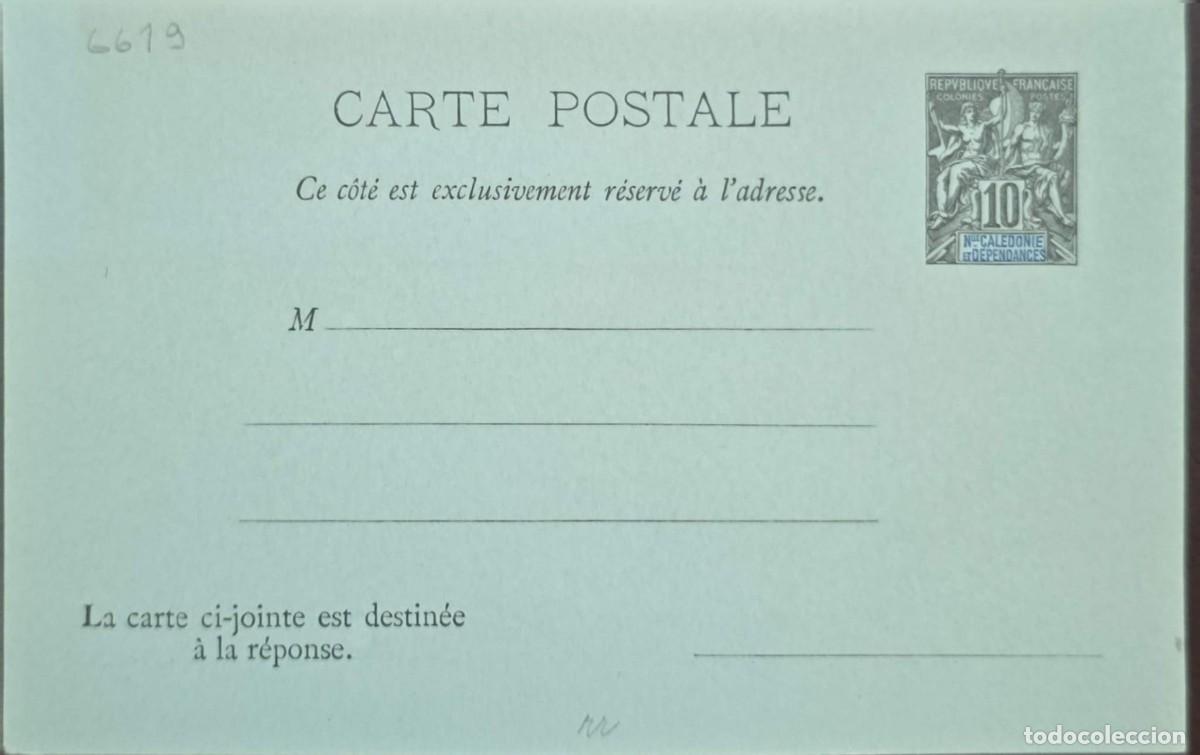Sellos: MI) 1893, NEW CALEDONIA (FRENCH COLONY), REPLY-PAID POSTCARD DESIGNED FOR INTERNATIONAL MAIL WITHIN
