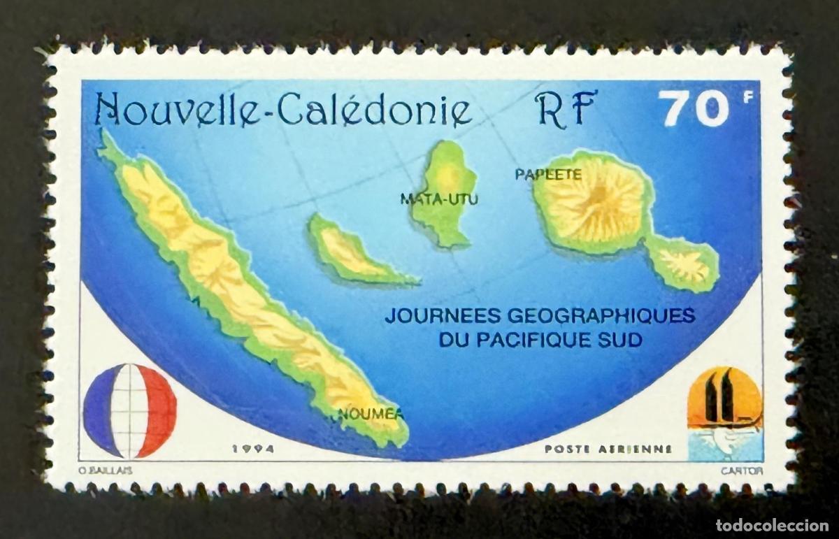 Sellos: Nueva Caledonia 1994 Mi. 994 emisi&oacute;n conjunta mapa Pac&iacute;fico Sur