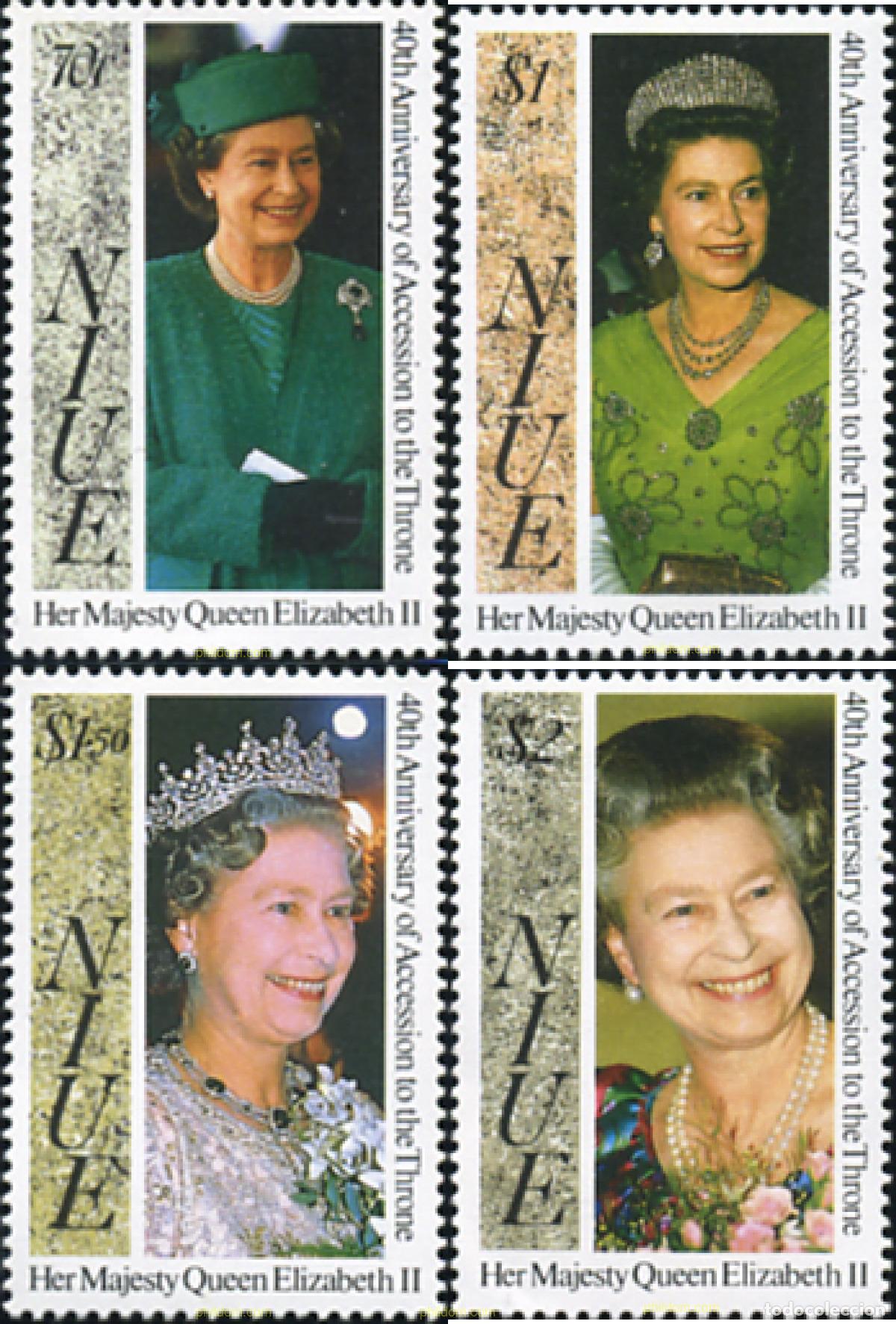 Sellos: 348167 MNH NIUE 1992 ANIVERSARIO DE LA CORONACION DE ISABEL II