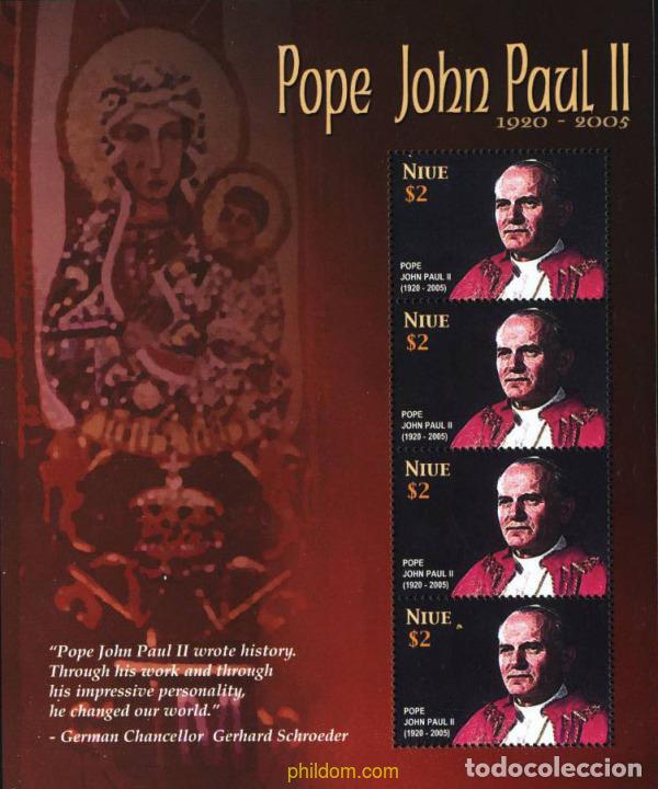 Sellos: 189337 MNH NIUE 2005 EN MEMORIA DEL PAPA JUAN-PABLO II