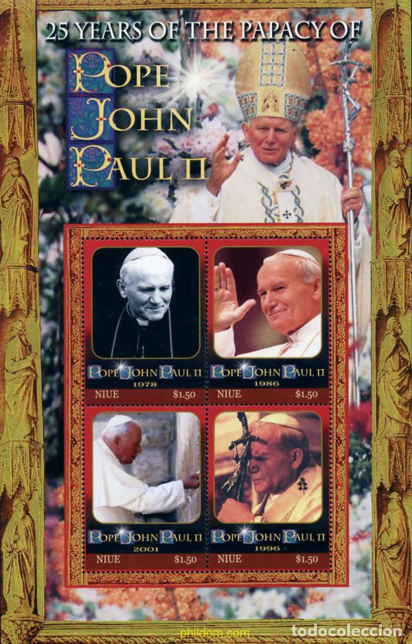 Sellos: 277674 MNH NIUE 2004 25 ANIVERSARIO DEL PONTIFICADO DEL PAPA JUAN PABLO II