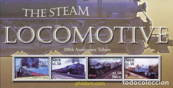Sellos: 286326 MNH NIUE 2004 200 ANIVERSARIO DE LA LOCOMOTORA A VAPOR