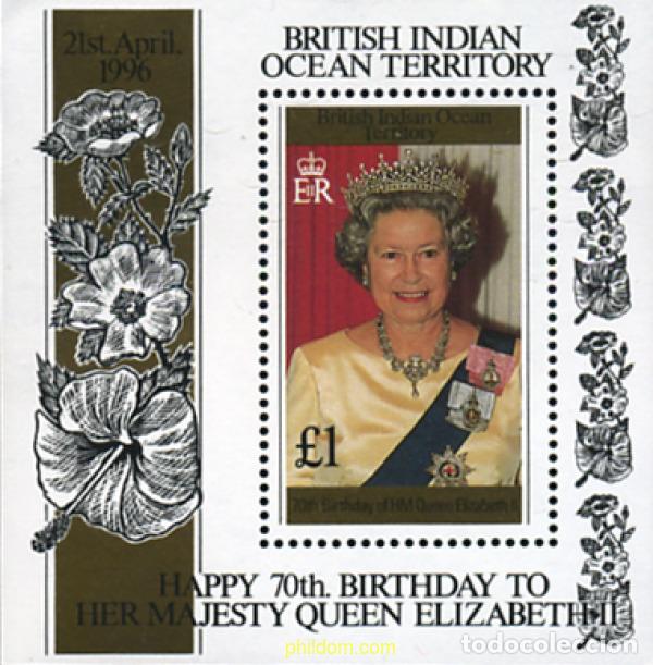 Sellos: 349150 MNH OCEANO INDICO BRITANICO 1996 70 ANIVERSARIO DE ISABEL II