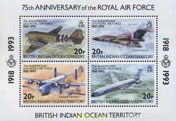 Sellos: 349142 MNH OCEANO INDICO BRITANICO 1993 75 ANIVERSARIO DE LA ROYAL AUR FORCE