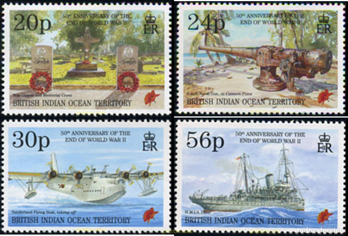 Sellos: 349146 MNH OCEANO INDICO BRITANICO 1995 50 ANIVERSARIO DEL FIN DE LA SEGUNDA GUERRA MUNDIAL