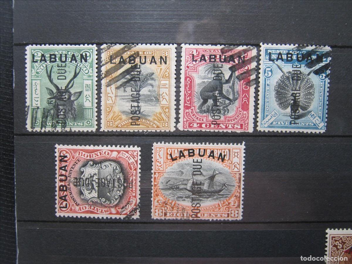 Briefmarken: LABUAN LOTE TASAS USADOS PERFECTOS.