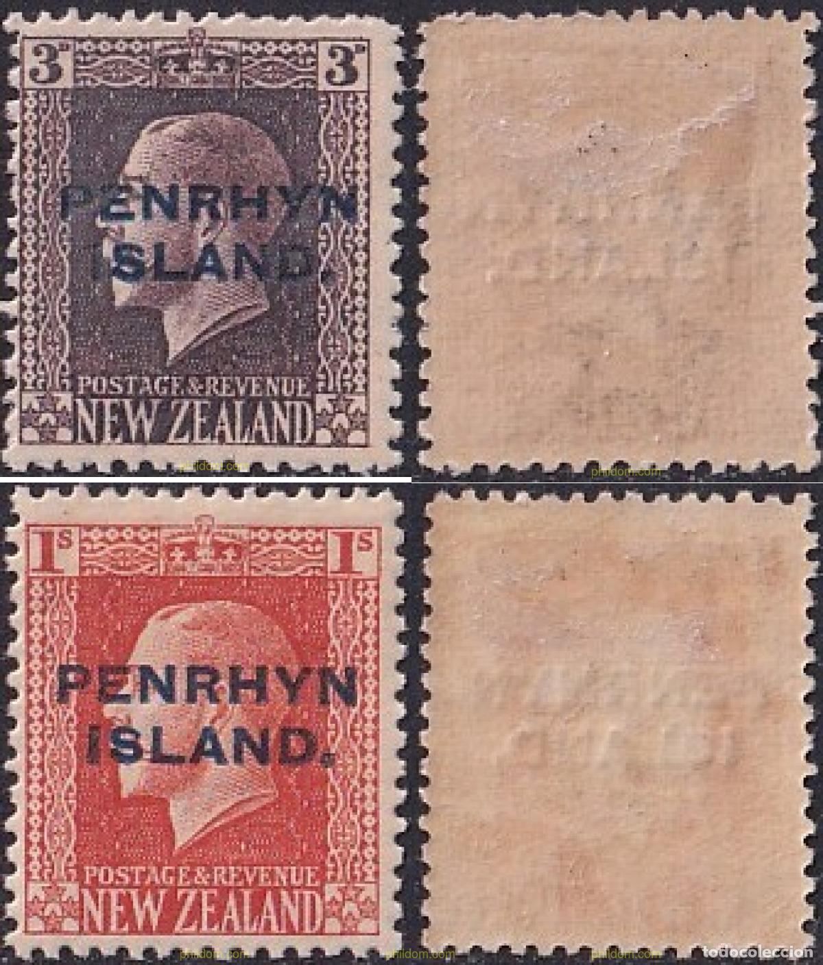 Sellos: 796706 HINGED PENRHYN 1918 SELLOS DE NUEVA ZELANDA DE 1915SOBRECARGADOS