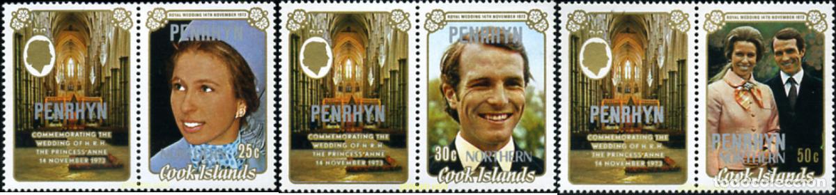 Selos: 796772 MNH PENRHYN 1973 BODA DE LA PRINCESA ANA Y EL CAPITAN MARK PHILLIPS