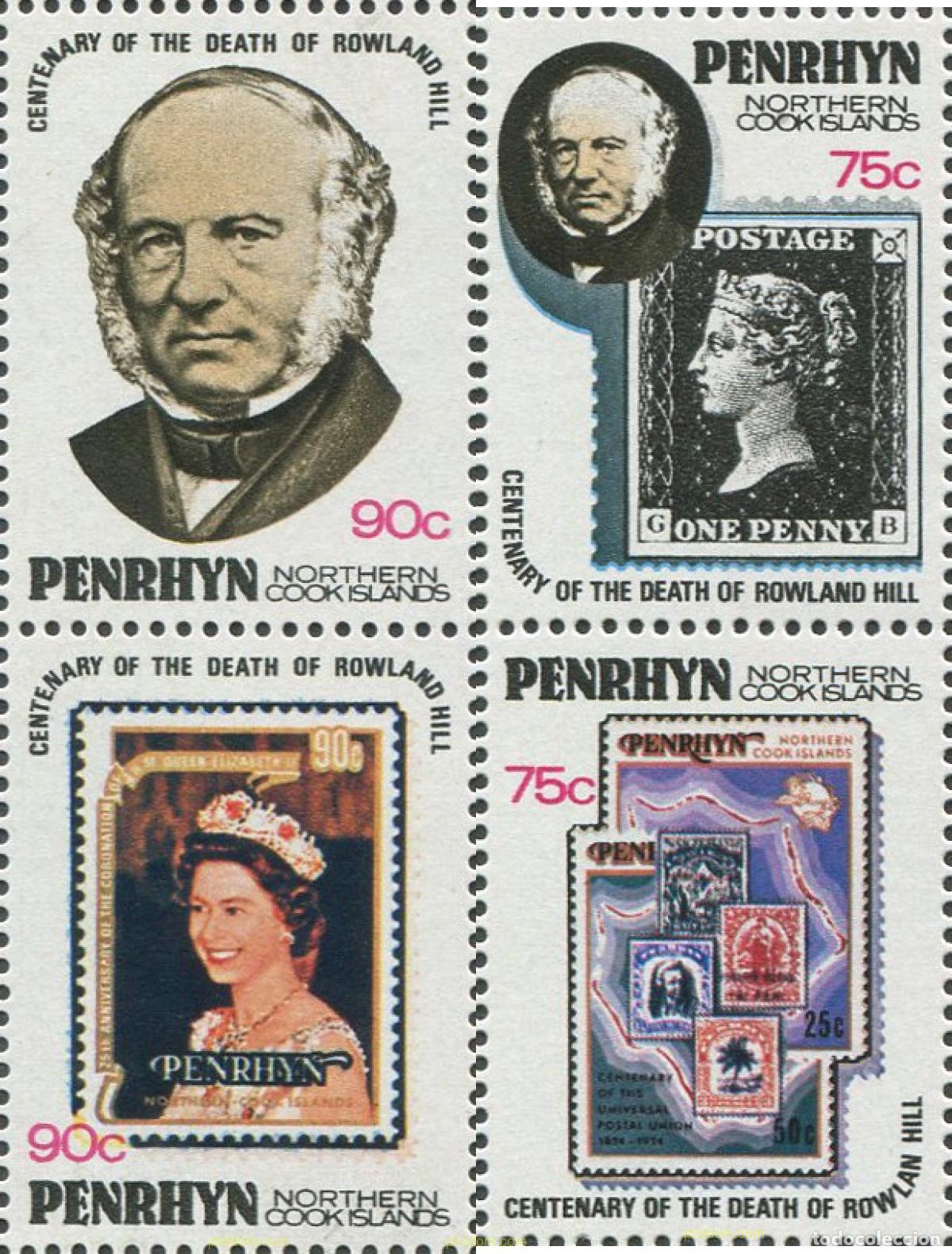 Timbres: 796799 MNH PENRHYN 1979 CENTENARIO DEL NACIMIENTO DE SIR ROWLAND HILL