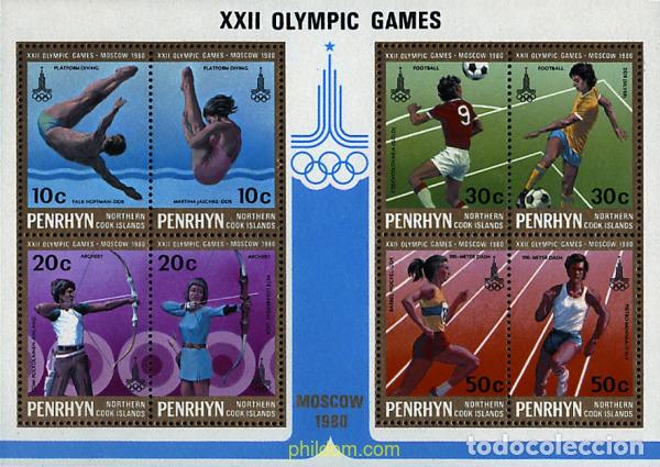 Francobolli: 54986 MNH PENRHYN 1980 22 JUEGOS OLIMPICOS VERANO MOSCU 1980