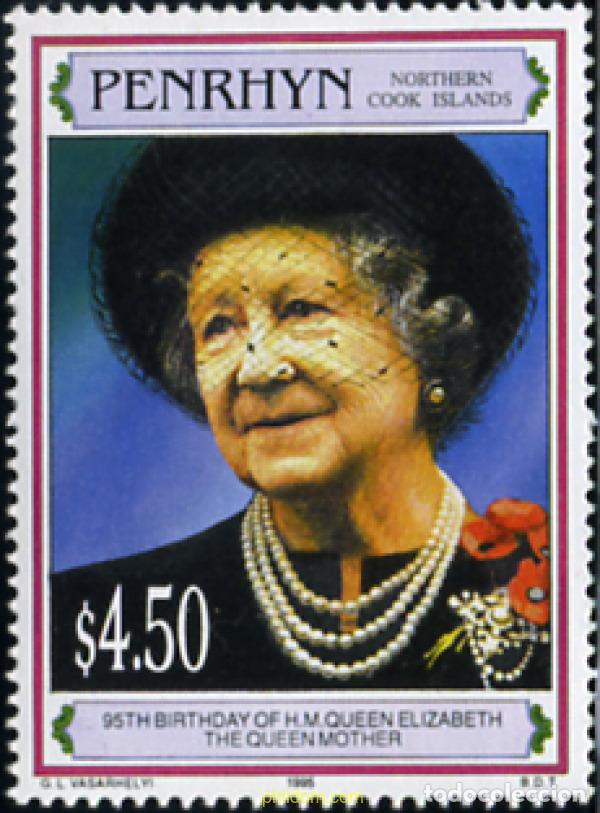 Sellos: 351170 MNH PENRHYN 1995 95 ANIVERSARIO DE LA REINA MADRE