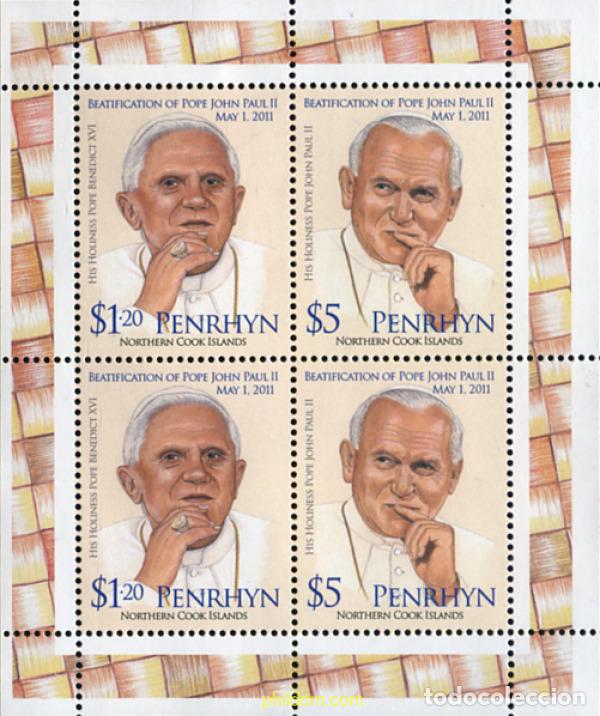 Sellos: 351179 MNH PENRHYN 2011 BEATIFICACION DEL PAPA JUAN PABLO II