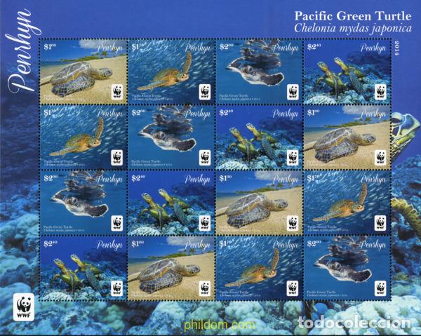 Sellos: 357358 MNH PENRHYN 2014 TORTUGAS