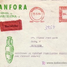 Sellos: ESPAÑA.1964.SOBRE PUBLICIDAD CERT.REEMBOLSO DE BARCELONA.FRANQUEO MECÁNICO. RARA Y DE LUJO