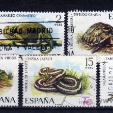 Sellos: ++ ESPAÑA / SPAIN / SERIE COMPLETA AÑO 1974 YVERT NR.1847/51 USADA FAUNA HISPANICA. Lote 7842954