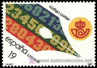 Sellos: ESPA&Ntilde;A 1987 2906 C&oacute;digo Postal - Foto 1