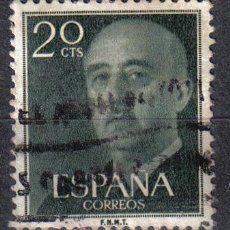 Sellos: ESPAÑA 1955 - 20 C - EDIFIL 1145 - GENERAL FRANCO - USADO