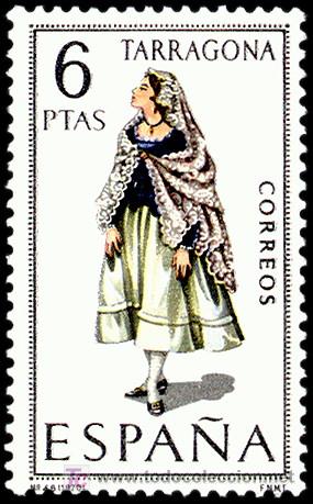 Sellos: ESPA&Ntilde;A 1970 1958 TRAJE TARRAGONA - Foto 1