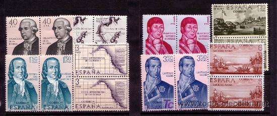 Sellos: BLOQUE DE DOS-FORJADORES DE AMERICA- A&Ntilde;O 1967-N&ordm; 1819/1826