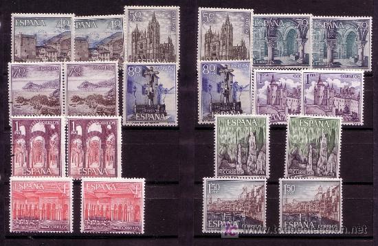 Sellos: SELLOS-DOS SERIES- TURISTICA A&Ntilde;O 1964- N&ordm; 1541/1550