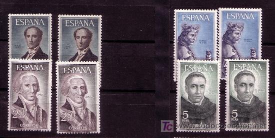 Sellos: PERSONAJES ESPA&Ntilde;OLES A&Ntilde;O 1965- N&ordm; 1653/1656