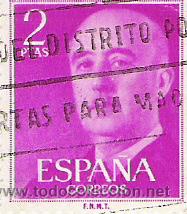 Sellos: 1 SELLO USADO---ESPA&Ntilde;A---BASICA FRANCO - Foto 1