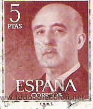 Sellos: 1 SELLO USADO---ESPA&Ntilde;A---BASICA FRANCO - Foto 1