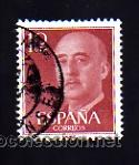 Francobolli: Edifil 1143 (10 c. rojo burdeos) 1955-56.-General Franco.