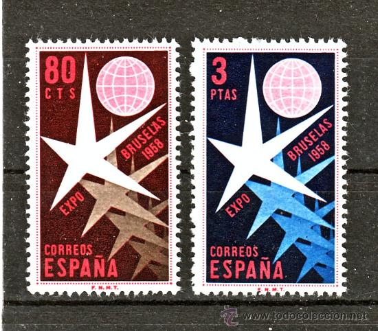 Sellos: 1958. EXPOSICION DE BRUSELAS. SERIE N&ordm; 1220/1 - Foto 1