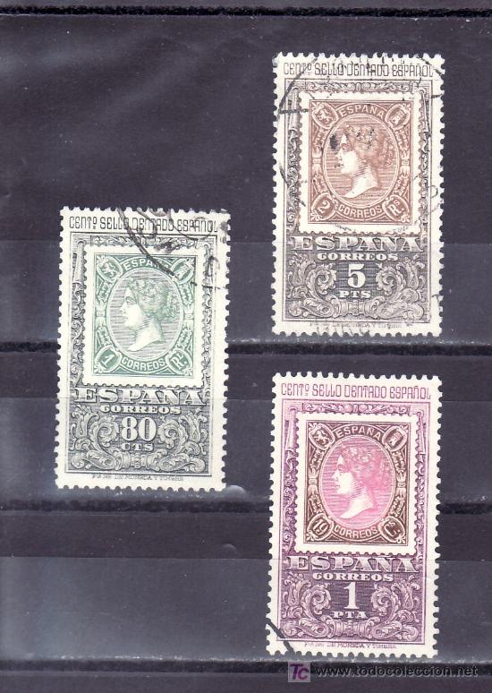 Sellos: espa&ntilde;a 1689/91 usada, centenario del primer sello dentado, - Foto 1