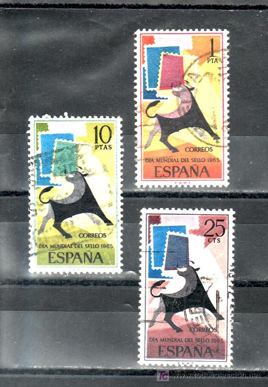 Sellos: espa&ntilde;a 1667/9 usada, dia mundial del sello, - Foto 1