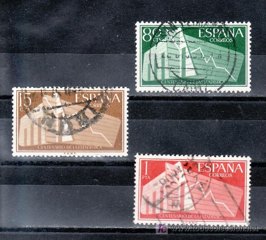 Sellos: espa&ntilde;a 1196/8 usada, i centenario de la estadistica espa&ntilde;ola, - Foto 1
