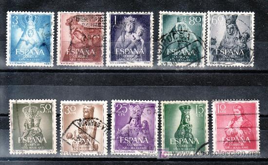 Sellos: espa&ntilde;a 1132/41 usada, a&ntilde;o mariano, - Foto 1