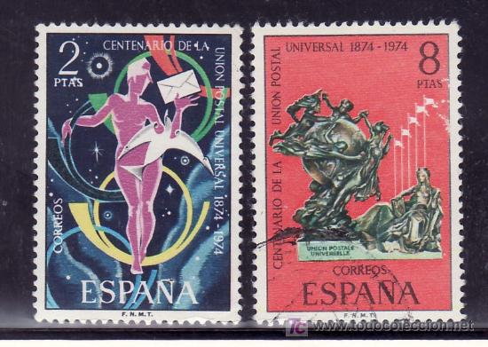 Sellos: espa&ntilde;a 2211/2 usada, centenario de la union postal universal, - Foto 1